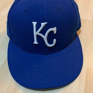 Kansas City Royals New Era MLB Fitted Cap Hat Blue White - Size 7